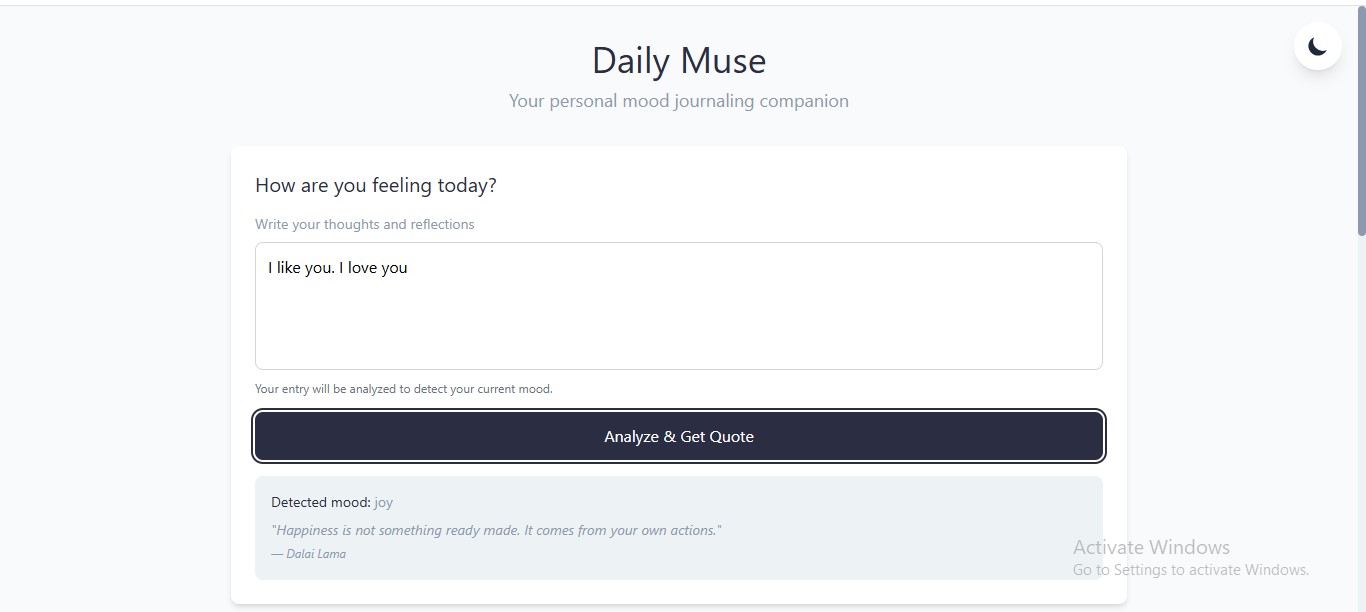 Daily Muse - Mood Journaling Web App